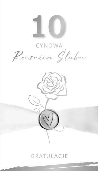Karnet Rocznica Ślubu 10 - cynowa Karnet Rocznica Ślubu 10 - cynowa