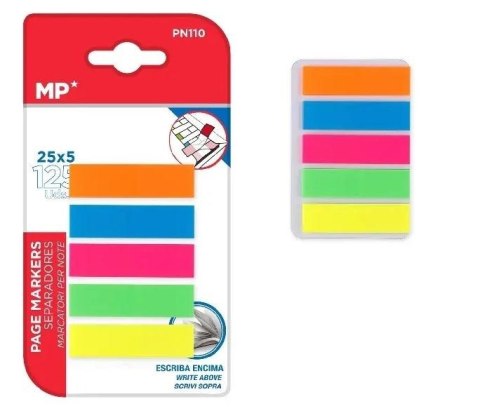 Karteczki indeksujące fluo 45x12mm 5x25K Karteczki indeksujące fluo 45x12mm 5x25K