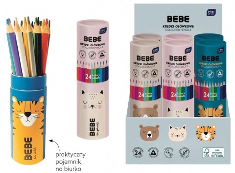 Kredki ołówkowe 24 kolory BB Kids tuba mix Kredki ołówkowe 24 kolory BB Kids tuba mix