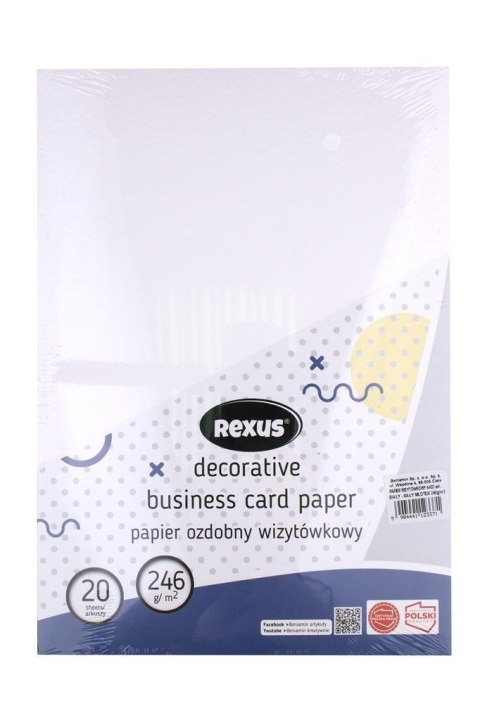 Papier wizytówkowy A4/20K biały Duży Młotek Papier wizytówkowy A4/20K biały Duży Młotek