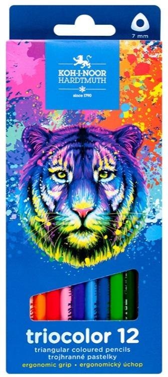 Kredki Triocolor Tygrys 12 kolorów Kredki Triocolor Tygrys 12 kolorów