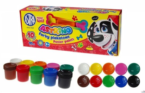 Farby plakatowe Astrino 10 kolorów 20ml ASTRA Farby plakatowe Astrino 10 kolorów 20ml ASTRA
