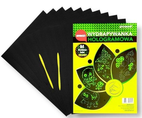 Wydrapywanka hologramowa A4 zielona Wydrapywanka hologramowa A4 zielona