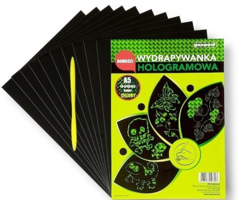 Wydrapywanka hologramowa A5 zielona Wydrapywanka hologramowa A5 zielona