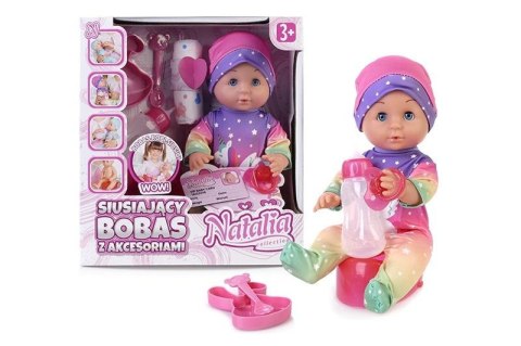 Lalka Natalia siusiający bobas z akcesoriami 30 cm Lalka Natalia siusiający bobas z akcesoriami 30 cm