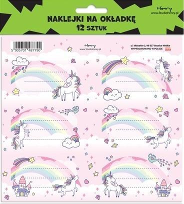 Naklejki na zeszyty - Unicorn Tęcza (12szt) Naklejki na zeszyty - Unicorn Tęcza (12szt)