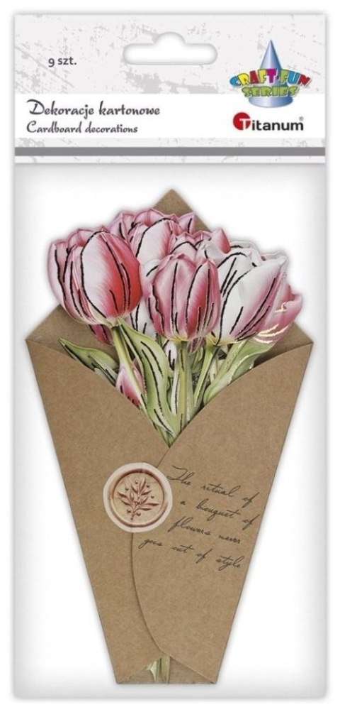 Dekoracje kartonowe Flower Letter tulipany 9szt Dekoracje kartonowe Flower Letter tulipany 9szt