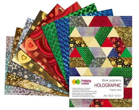 Blok holographic A5/10K 70g 5 kolorów HAPPY COLOR Blok holographic A5/10K 70g 5 kolorów HAPPY COLOR