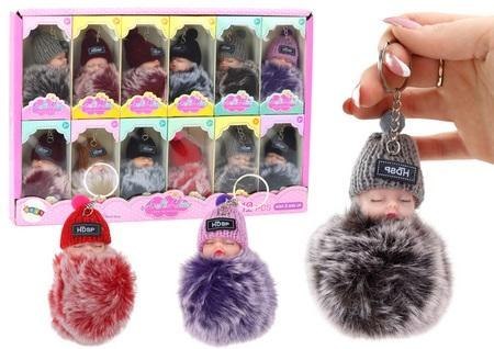 Breloczek pompon z laleczką MIX Breloczek pompon z laleczką MIX