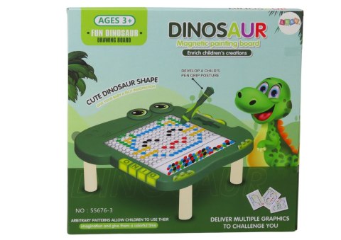 Tablica Magnetyczna Edukacyjna Dinozaur Pad Układanka Zielona Koraliki Tablica Magnetyczna Edukacyjna Dinozaur Pad Układanka Zielona Koraliki