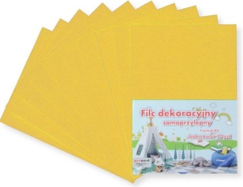 Filc A4 samoprzylepny żółty 20x30cm 10szt Filc A4 samoprzylepny żółty 20x30cm 10szt