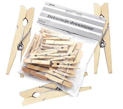 Klamerki drewniane 4,5cm 24szt Klamerki drewniane 4,5cm 24szt