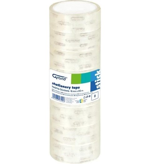 Taśma biurowa 18mmx20m (8szt) GRAND Taśma biurowa 18mmx20m (8szt) GRAND