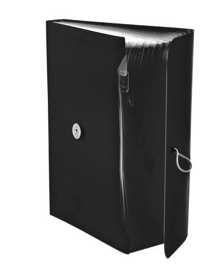 Teczka harmonijkowa A4 PP gumka 13 przegród czarna Teczka harmonijkowa A4 PP gumka 13 przegród czarna