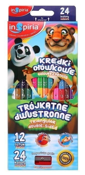 Kredki trójkątne dwustronne 12=24 kolory Kredki trójkątne dwustronne 12=24 kolory