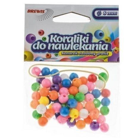 Koraliki do nawlekania multikolor+ sznurek 8mm 16g Koraliki do nawlekania multikolor+ sznurek 8mm 16g