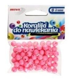 Koraliki do nawlekania różowe + sznurek 8mm 16g Koraliki do nawlekania różowe + sznurek 8mm 16g