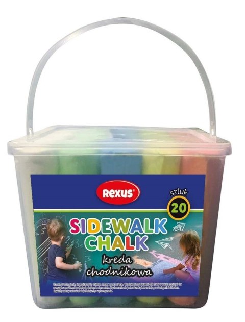 Kreda chodnikowa w plastikowym wiaderku 20 kolorów Kreda chodnikowa w plastikowym wiaderku 20 kolorów
