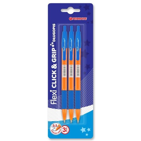 Długopis Flexi Clic&Grip 0,5mm 3 szt. PENMATE Długopis Flexi Clic&Grip 0,5mm 3 szt. PENMATE