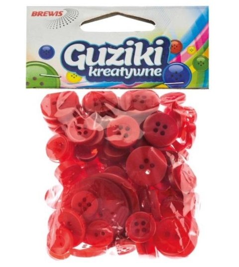Guziki kreatywne czerwone 40g