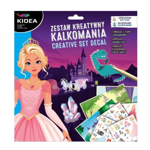 Kalkomania - zestaw kreatywny Księżniczki KIDEA Kalkomania - zestaw kreatywny Księżniczki KIDEA