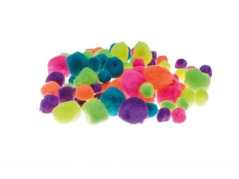 Pompony neonowe 78szt Pompony neonowe 78szt