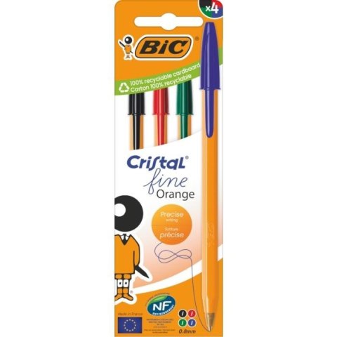 Długopis Orange Fine Cristal 4szt mix BIC Długopis Orange Fine Cristal 4szt mix BIC