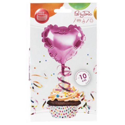 Balon foliowy na patyczku serce różowy Balon foliowy na patyczku serce różowy