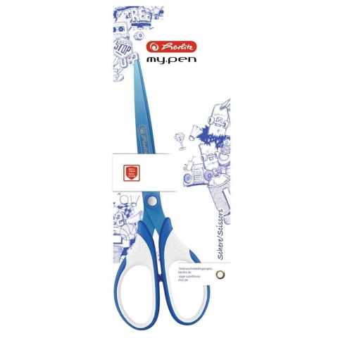 Nożyczki My.Pen 18cm niebiesko-białe Nożyczki My.Pen 18cm niebiesko-białe