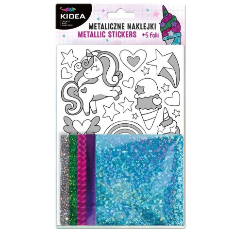 Metaliczne naklejki zestaw kreatywny Unicorn KIDEA Metaliczne naklejki zestaw kreatywny Unicorn KIDEA