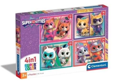 Puzzle 4w1 Super Kolor SuperKitties Puzzle 4w1 Super Kolor SuperKitties