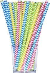 Słomki papierowe shake 8mm niebieskie 10szt Słomki papierowe shake 8mm niebieskie 10szt