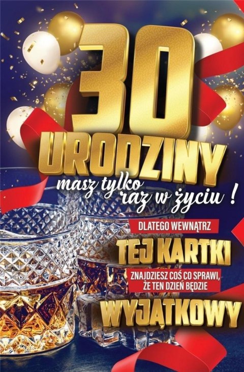 Karnet Urodzinowy 30 + naklejka Karnet Urodzinowy 30 + naklejka