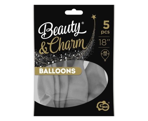 Balony Beauty&Charm pastelowe szare 46cm 5szt Balony Beauty&Charm pastelowe szare 46cm 5szt