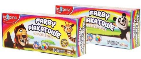 Farby plakatowe 10 kolorów 20ml Farby plakatowe 10 kolorów 20ml