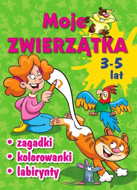 Moje zwierzątka. Zagadki, kolorowanki, labirynty Moje zwierzątka. Zagadki, kolorowanki, labirynty