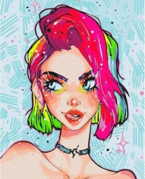 Malowanie po numerach - Lady grunge 40x50cm Malowanie po numerach - Lady grunge 40x50cm