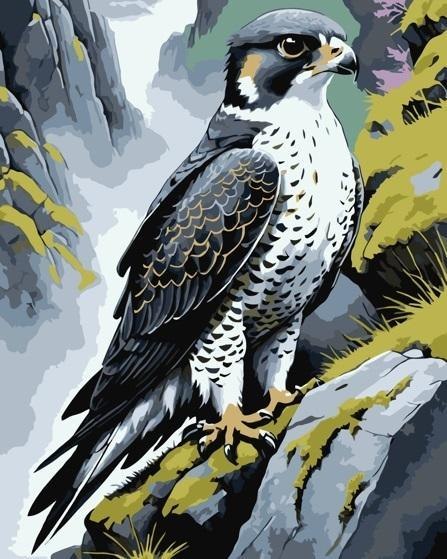 Malowanie po numerach - Wędrowiec na skale 40x50cm Malowanie po numerach - Wędrowiec na skale 40x50cm