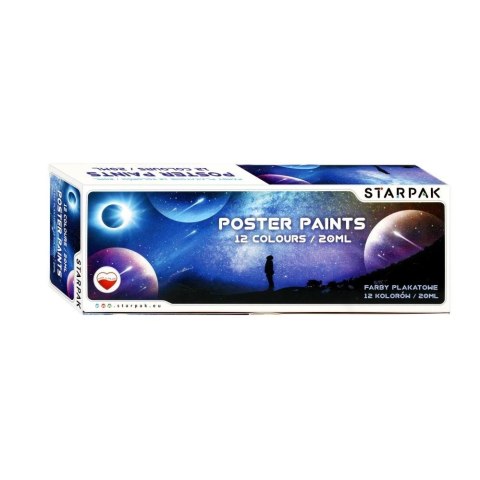 Farby plakatowe 20ml Space 12 kolorów Farby plakatowe 20ml Space 12 kolorów