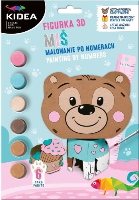 Figurka 3D malowanie po numerach Miś KIDEA Figurka 3D malowanie po numerach Miś KIDEA