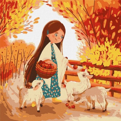 Malowanie po numerach - Historia jabłek 40x40cm Malowanie po numerach - Historia jabłek 40x40cm