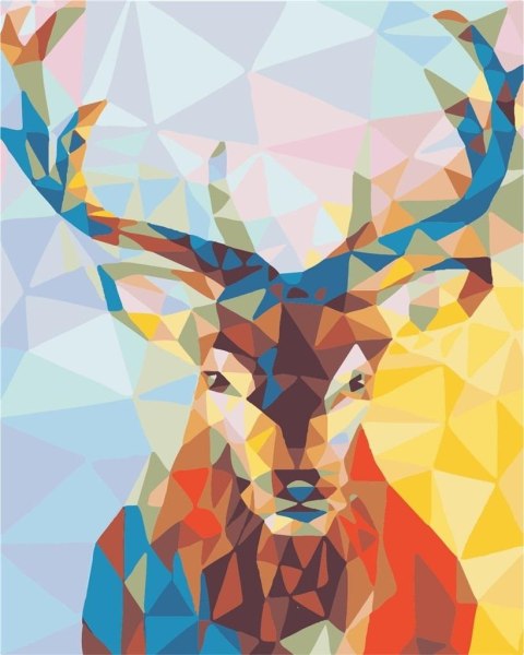 Malowanie po numerach - Jeleń w mozaice 40x50cm Malowanie po numerach - Jeleń w mozaice 40x50cm