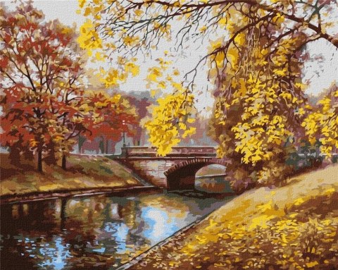 Malowanie po numerach - Jesienny pejzaż 40x50cm Malowanie po numerach - Jesienny pejzaż 40x50cm