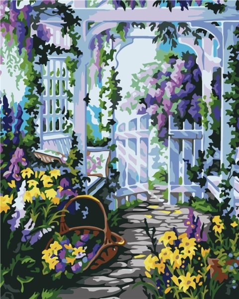 Malowanie po numerach - Lawendowy ogródek 40x50cm Malowanie po numerach - Lawendowy ogródek 40x50cm