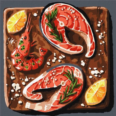 Malowanie po numerach - Morski delikates 30x30cm Malowanie po numerach - Morski delikates 30x30cm