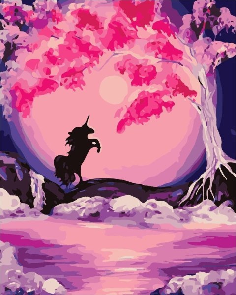 Malowanie po numerach - Purpurowy zachód 40x50cm Malowanie po numerach - Purpurowy zachód 40x50cm