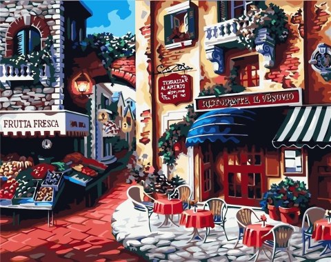 Malowanie po numerach - Włoski rynek 40x50cm Malowanie po numerach - Włoski rynek 40x50cm