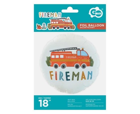 Balon foliowy Fireman okrągły Balon foliowy Fireman okrągły