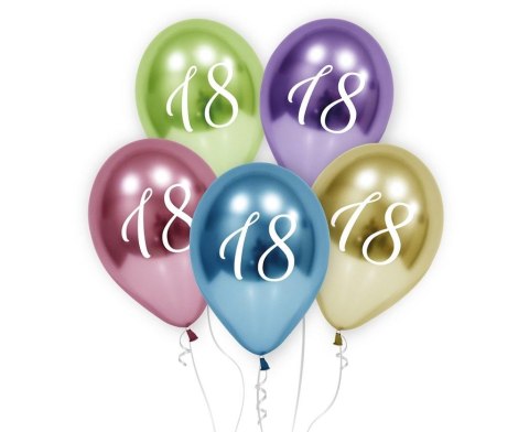 Balony 18-stka platynowe 5szt Balony 18-stka platynowe 5szt