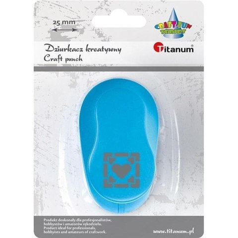 Dziurkacz z motywem 25mm serce w ramce Dziurkacz z motywem 25mm serce w ramce
